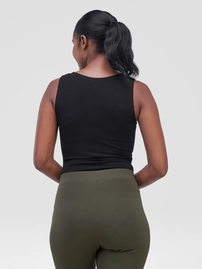Vivo Basic Sleeveless Bodysuit - Black