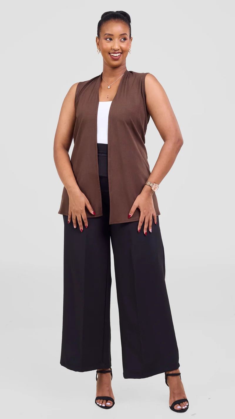Vivo Everyday Sleeveless Waterfall in Jersey - Chocolate