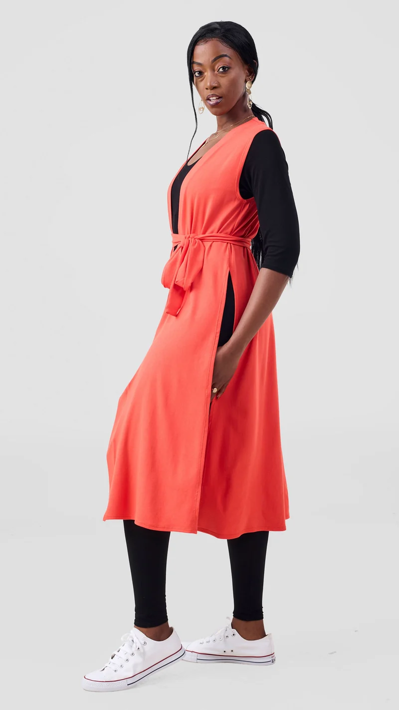 Vivo Chela Sleeveless Waterfall in Jersey - Orange