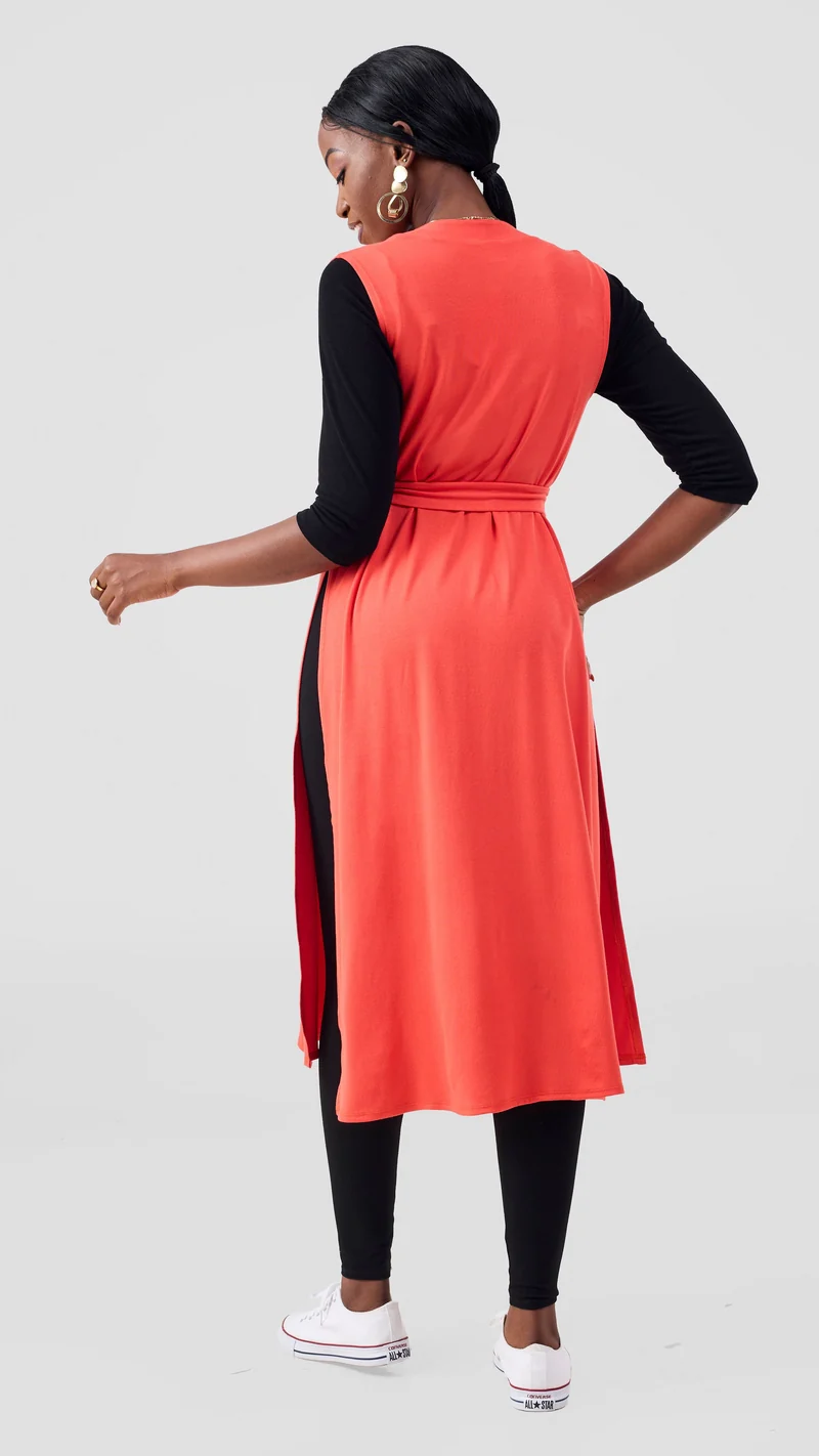 Vivo Chela Sleeveless Waterfall in Jersey - Orange