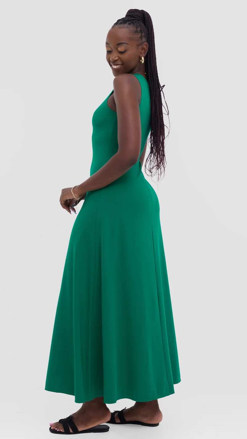 Vivo Tanda Maxi Dress in Ponte - Green