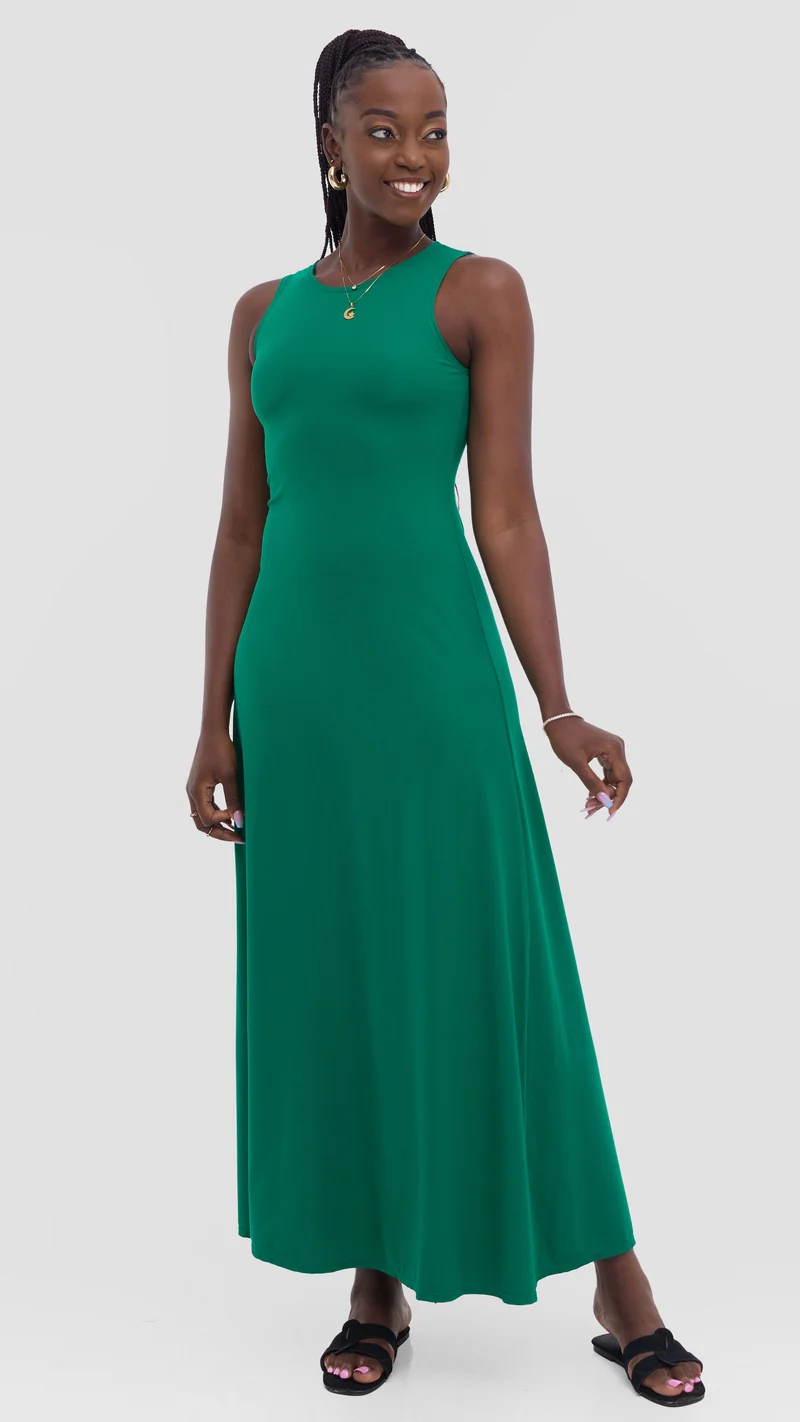 Vivo Tanda Maxi Dress in Ponte - Green
