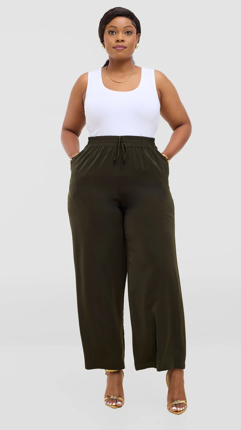 Vivo Wastani Drawstring Pants - Dark Olive