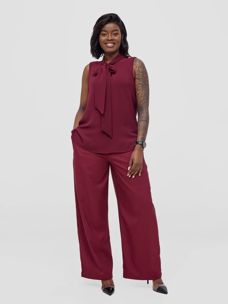 Vivo Niari straight leg Pants - Maroon