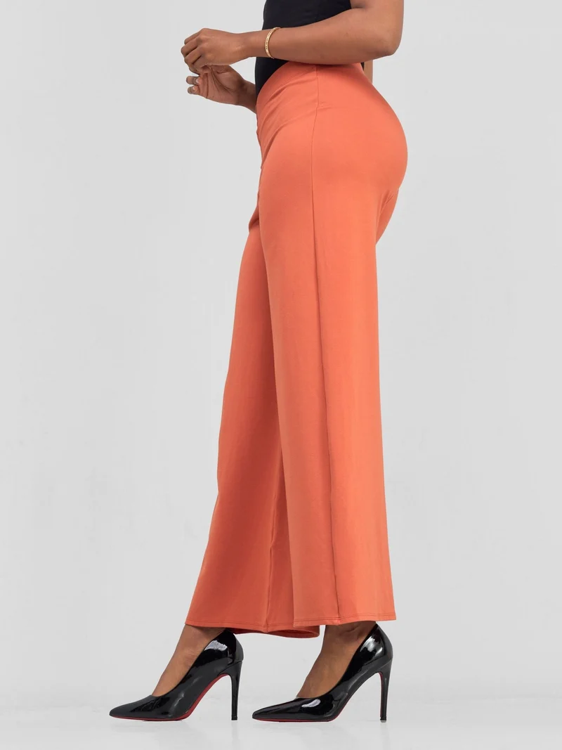 Vivo Upe Wide Leg Pants in Ponte - Rust