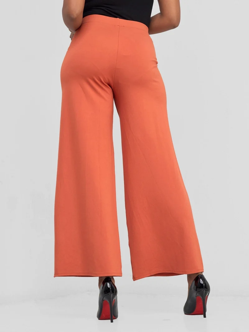 Vivo Upe Wide Leg Pants in Ponte - Rust