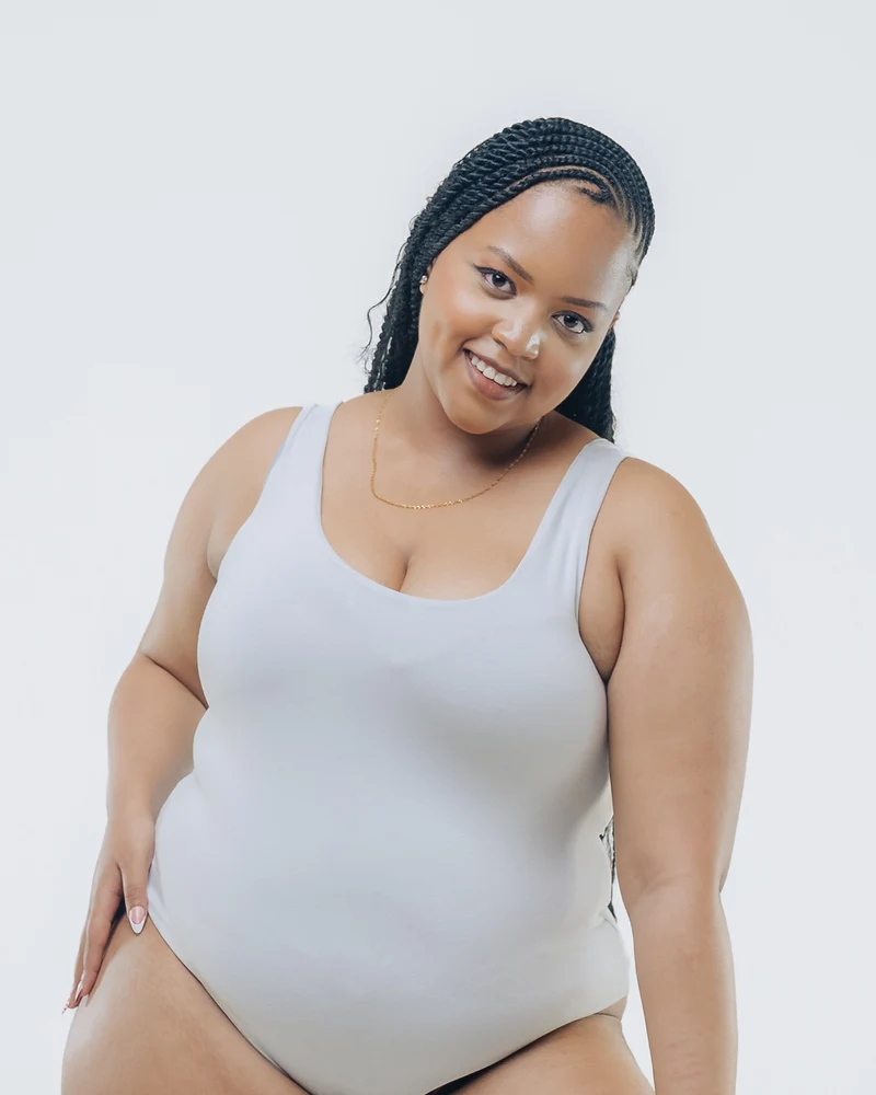Vivo X This Is Essential Sleeveless Scooped Neck Bodysuit - Grey