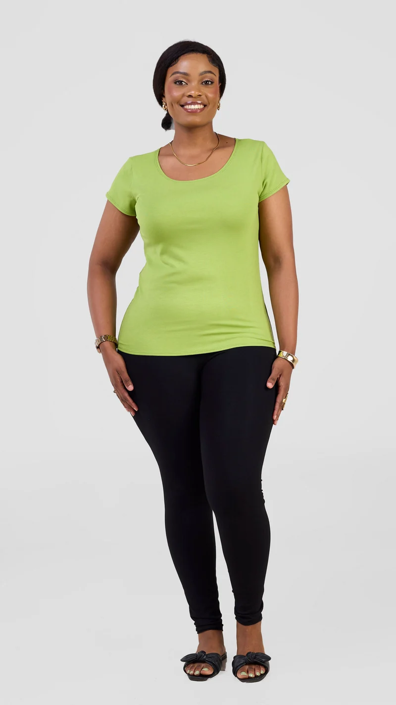 Vivo Everyday Cap Sleeve Top in Jersey - Lime