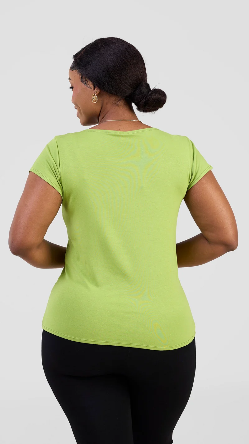 Vivo Everyday Cap Sleeve Top in Jersey - Lime
