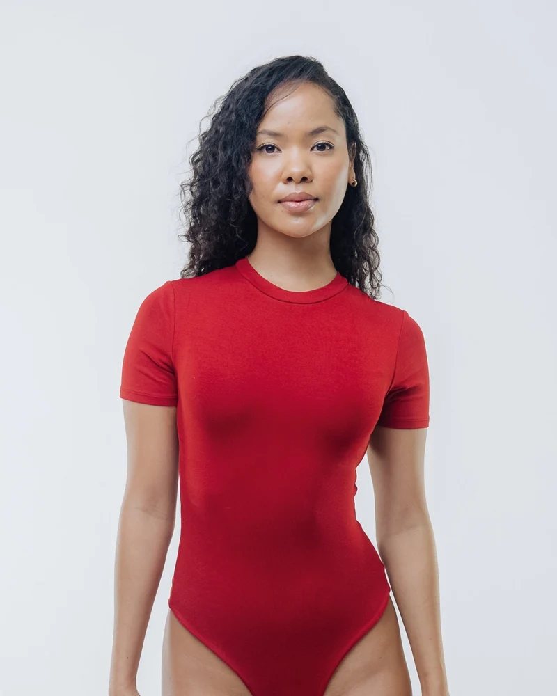 Vivo X This Is Essential Short Sleeve Bodysuit - Red
