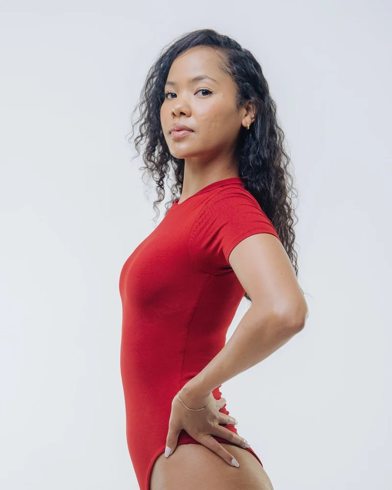 Vivo X This Is Essential Short Sleeve Bodysuit - Red