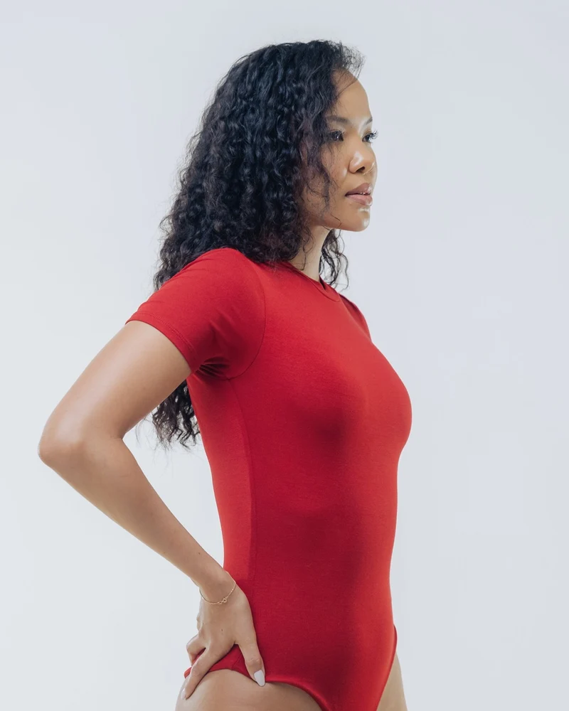 Vivo X This Is Essential Short Sleeve Bodysuit - Red