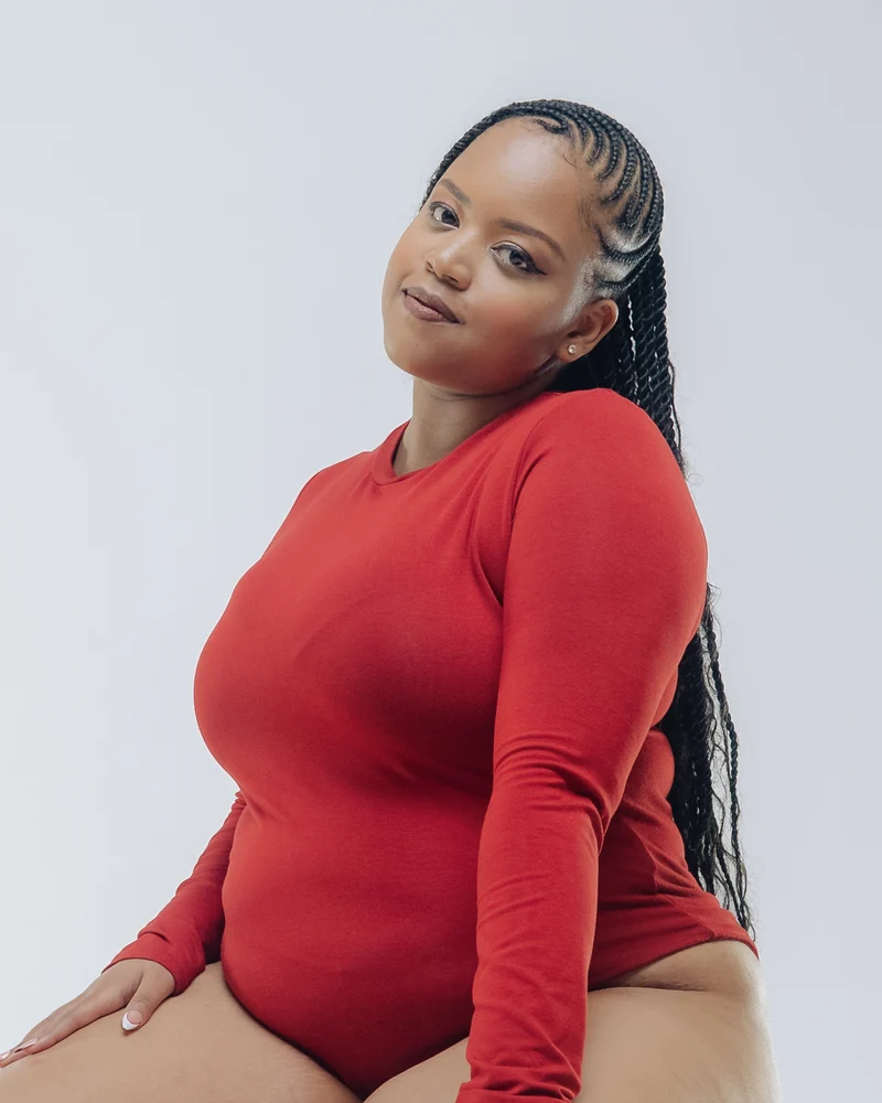 Vivo X This Is Essentials Long Sleeve Crew Neck Bodysuit - Red