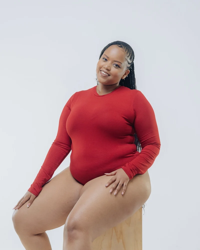 Vivo X This Is Essentials Long Sleeve Crew Neck Bodysuit - Red
