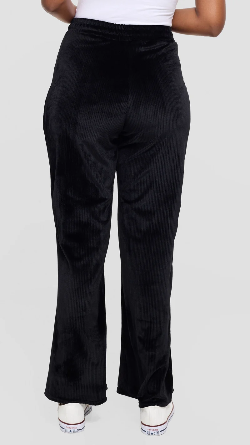 Vivo Studio Drawstring Pants in Velvet - Black
