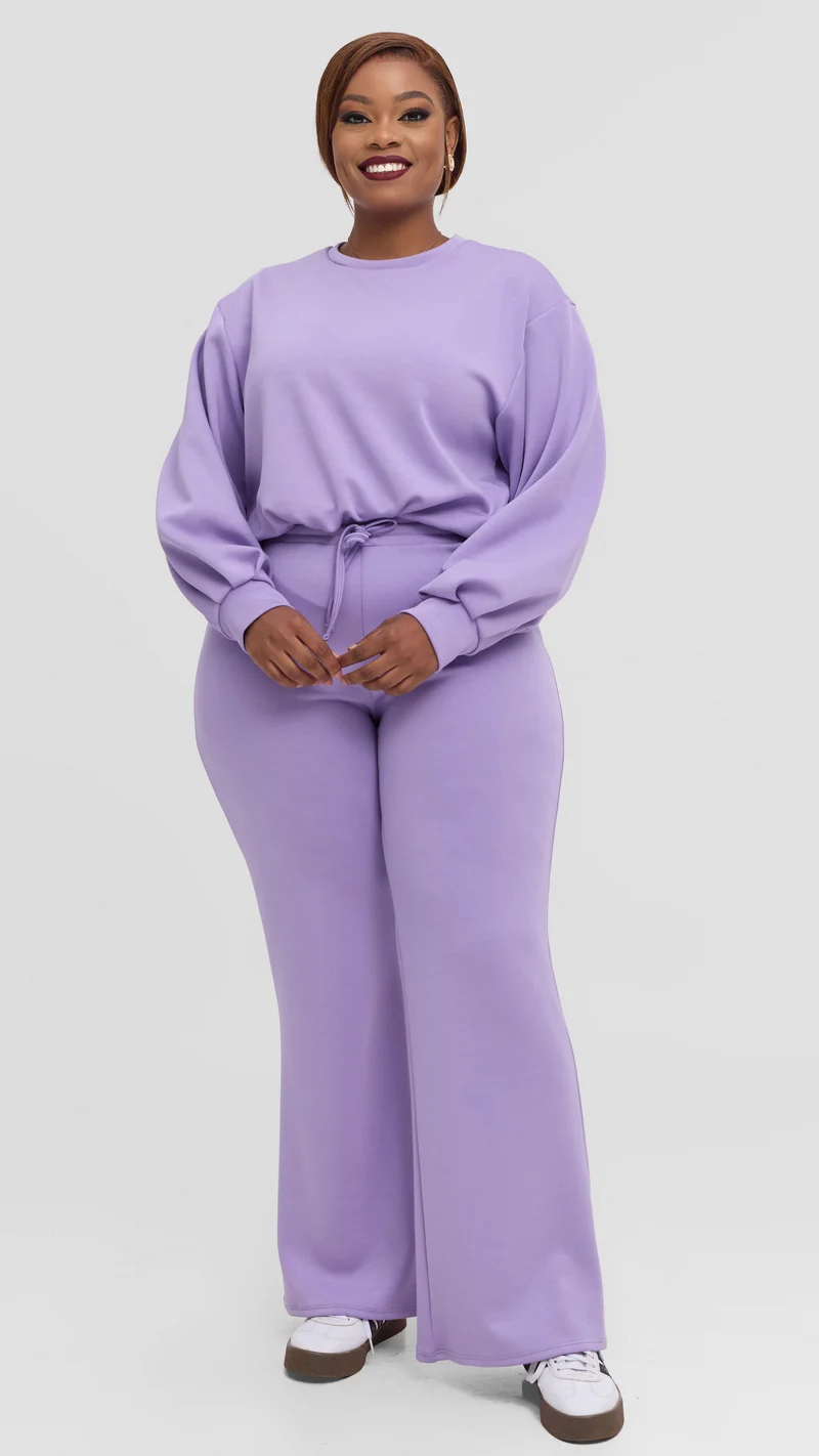 Vivo Straight Pants in Scuba - Lilac