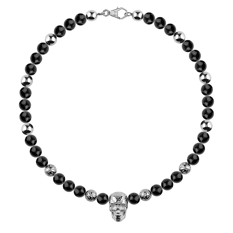 Philipp Plein Herren Halskette PLEIN SIGNATURE Edelstahl, Schwarz PJNEA04NU