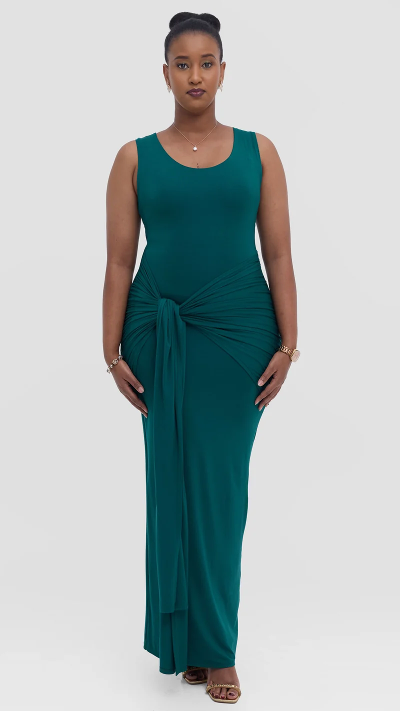 Vivo Studio Maxi Bodycon in Jersey - Dark Green