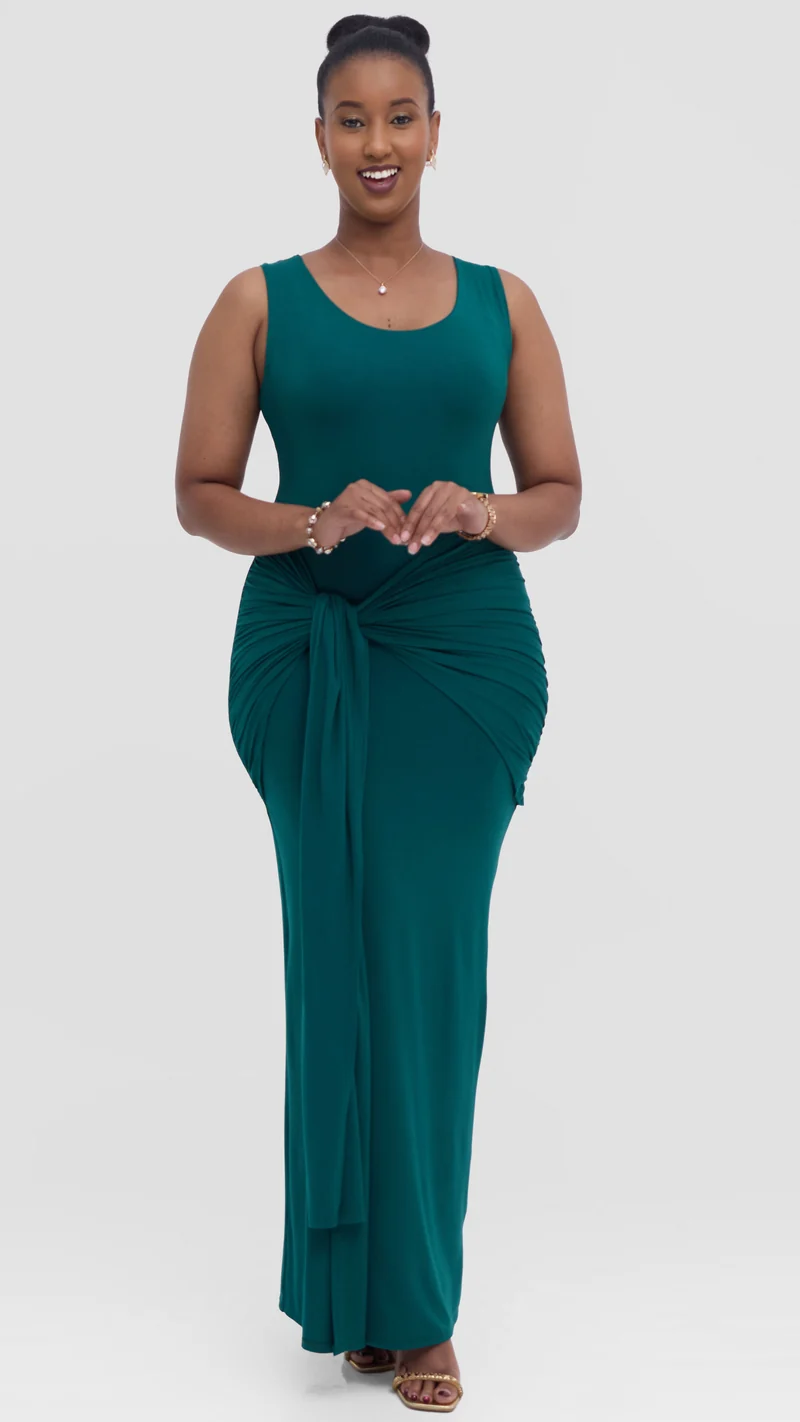 Vivo Studio Maxi Bodycon in Jersey - Dark Green