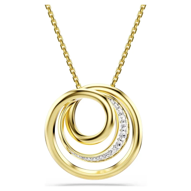 Swarovski Halskette Unisex Hyperbola Rundschliff Weiß Goldlegierungsschicht 5740410