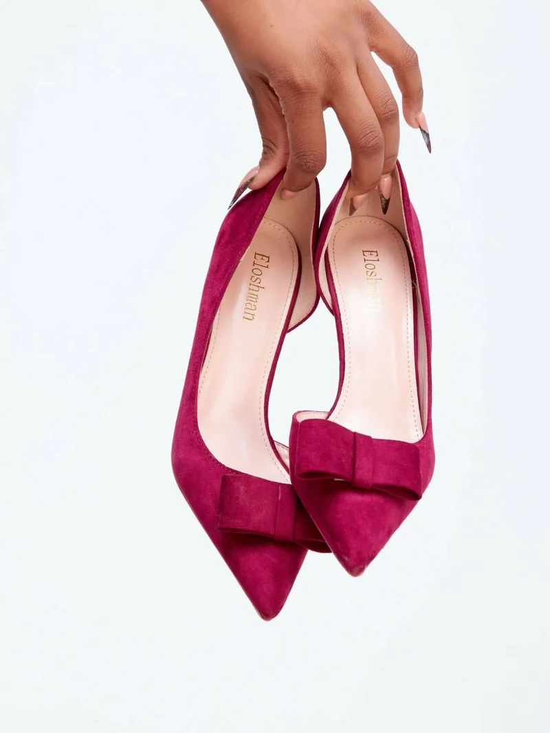 The Fashion Frenzy Kitten Heel Pump - Maroon