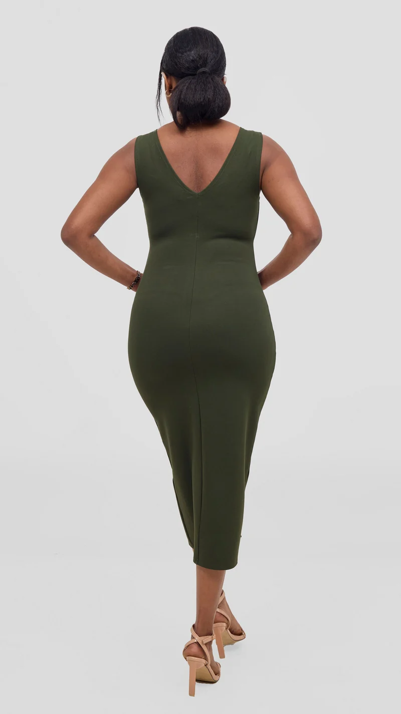 Vivo Aleri Front Slit Sheath Dress - Hunters