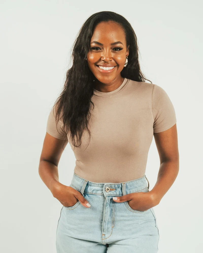 Vivo X This Is Essential Short Sleeve Bodysuit - Taupe