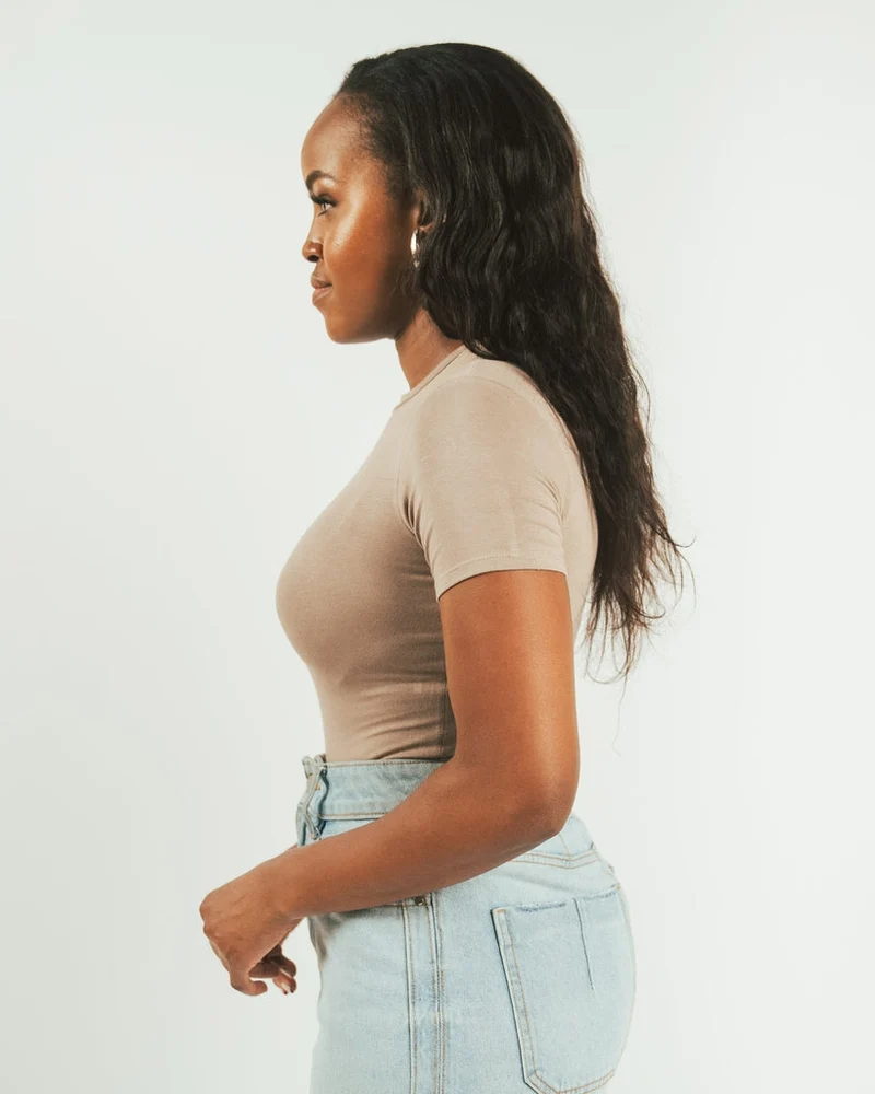Vivo X This Is Essential Short Sleeve Bodysuit - Taupe