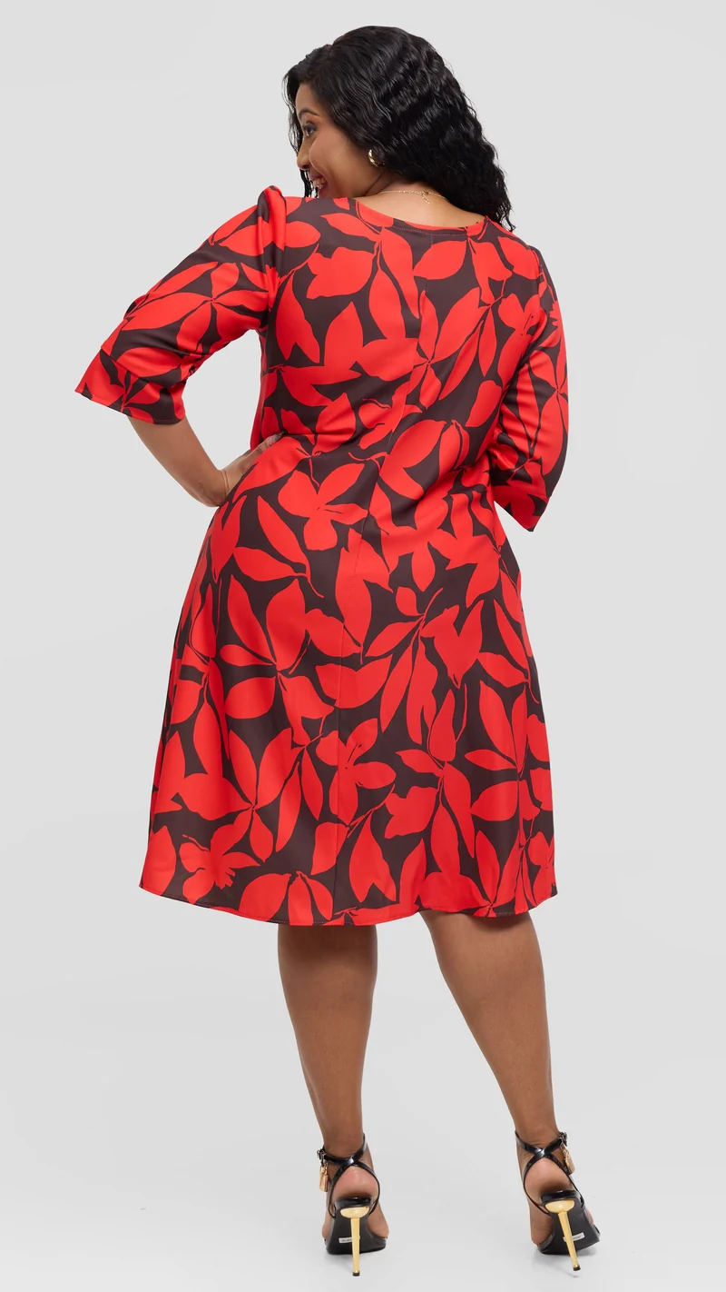 Jolly Fancy Wear zari Shift Dress - Red