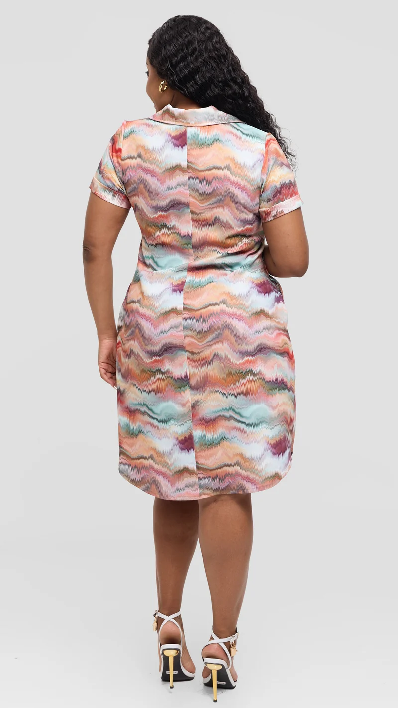 Jolly Fancy Wear Maya Shirt Dress - Beige Floral