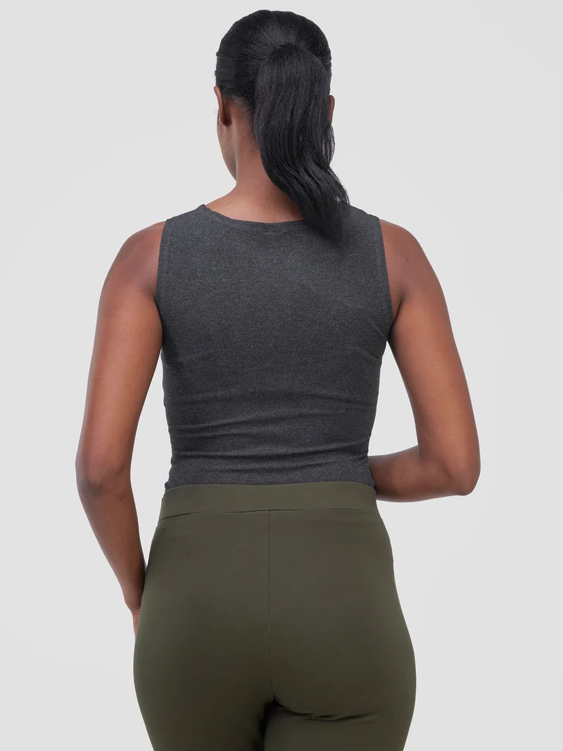 Vivo Basic Sleeveless Bodysuit - Grey
