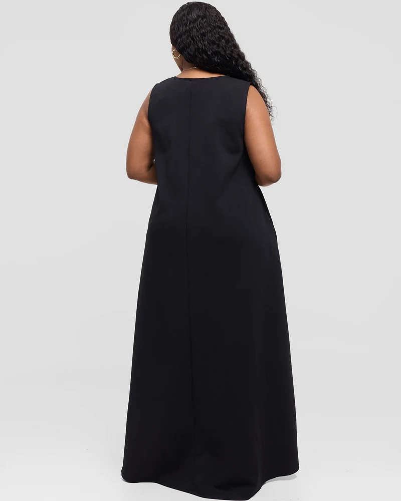 Anzo A-Line Maxi Swing Dress - Black
