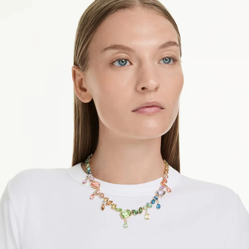 Swarovski Halskette Damen Gema All Around Ombre Mehrfarbig Goldfarben 5737443