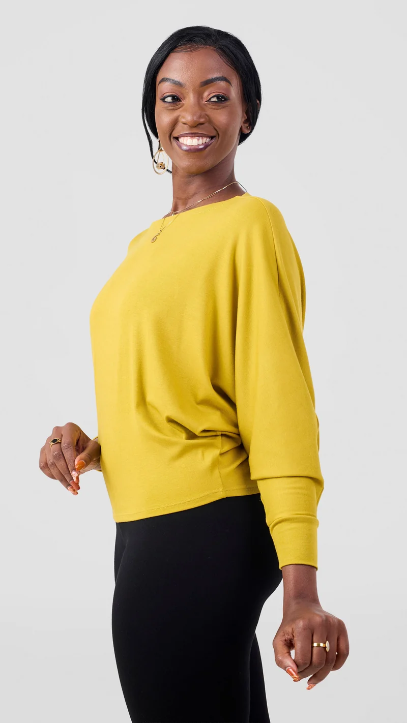 Vivo Bana Batwing Top - Light Olive