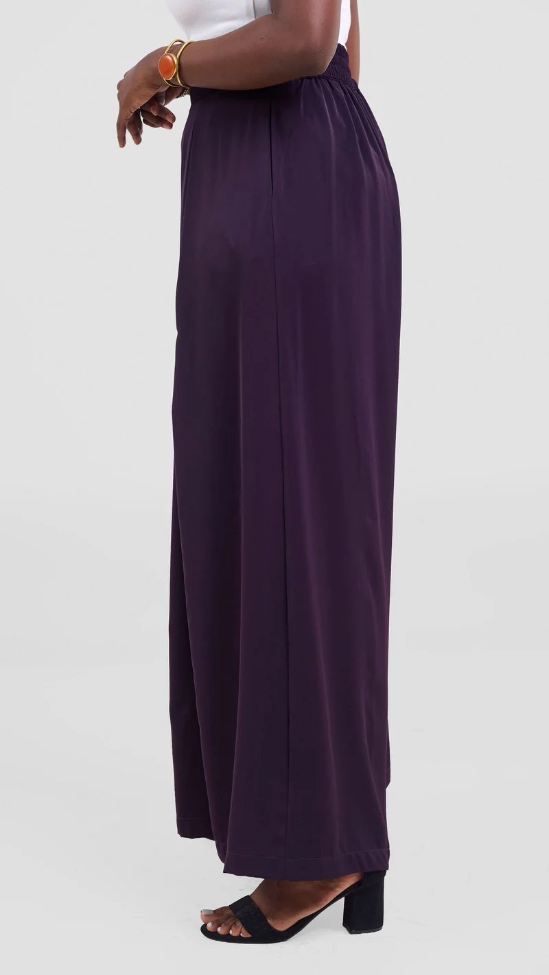 Vivo Hari Wide Leg Pants - Dark Purple