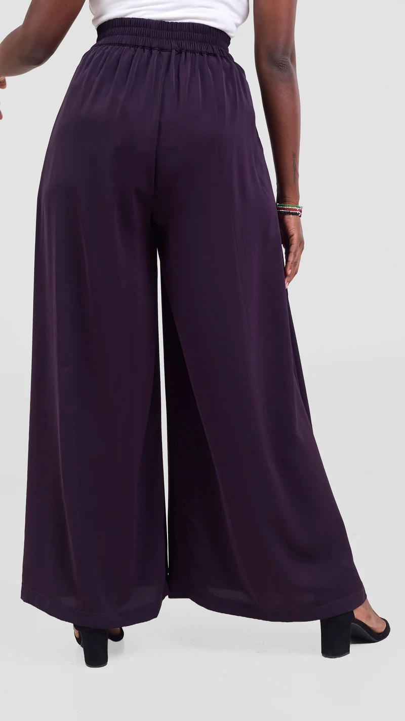 Vivo Hari Wide Leg Pants - Dark Purple