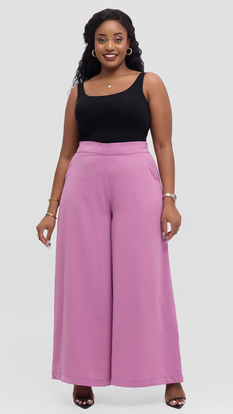 Vivo Talia Wide Leg Pants - Rose Pink