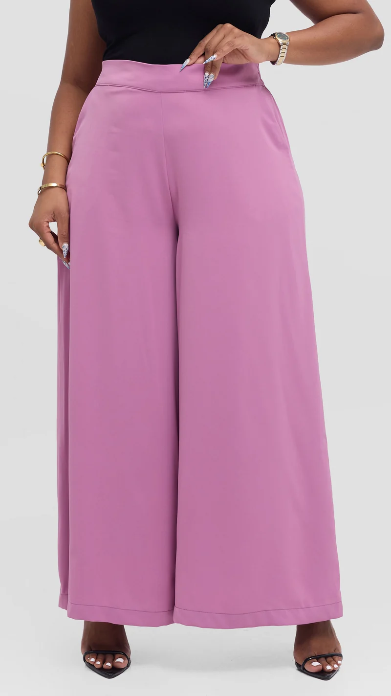Vivo Talia Wide Leg Pants - Rose Pink