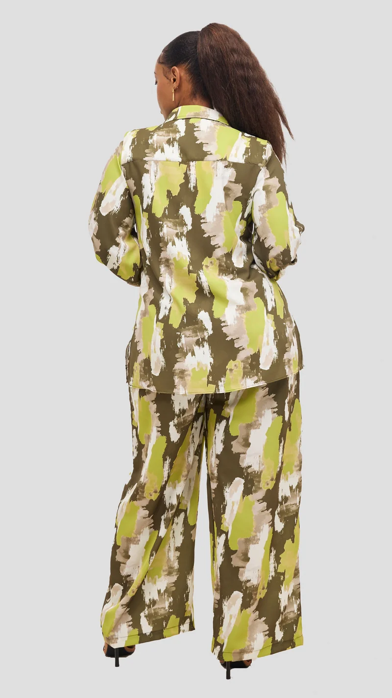 Vivo Wastani Drawstring Pants - Lime / Hunters Marra Print