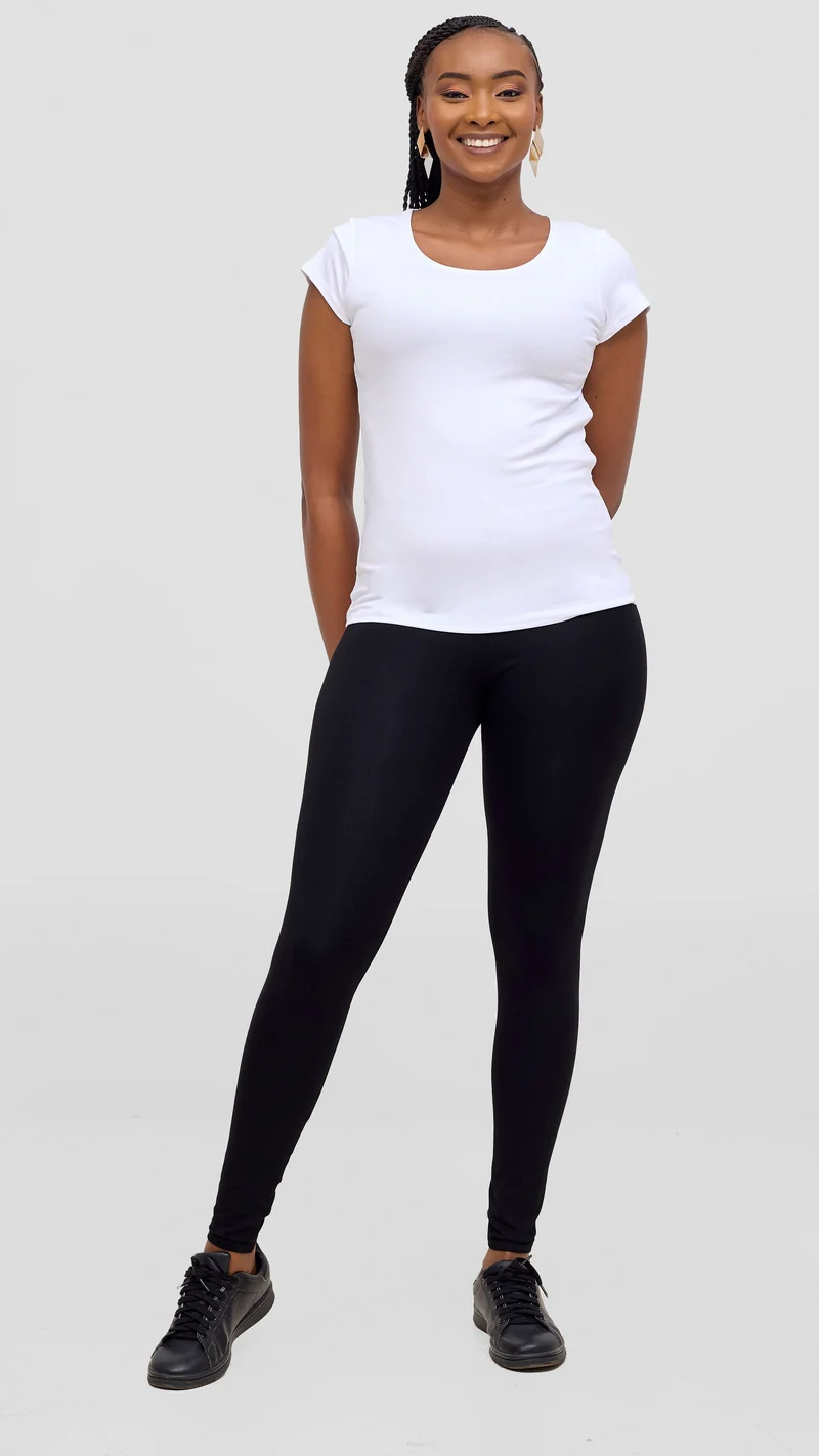 Vivo Everyday Cap Sleeve Top in Jersey - White