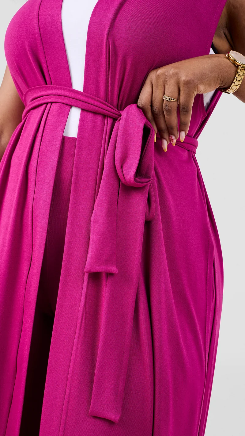 Vivo Chela Sleeveless Waterfall in Jersey - Fuschia