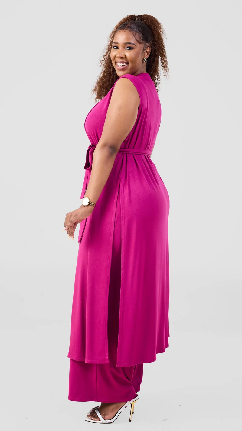 Vivo Chela Sleeveless Waterfall in Jersey - Fuschia