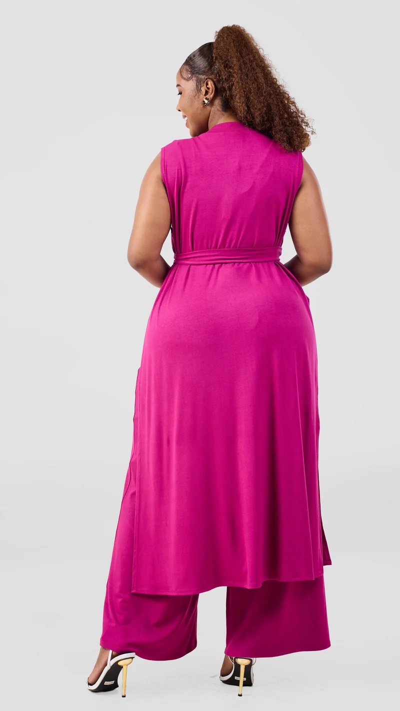 Vivo Chela Sleeveless Waterfall in Jersey - Fuschia