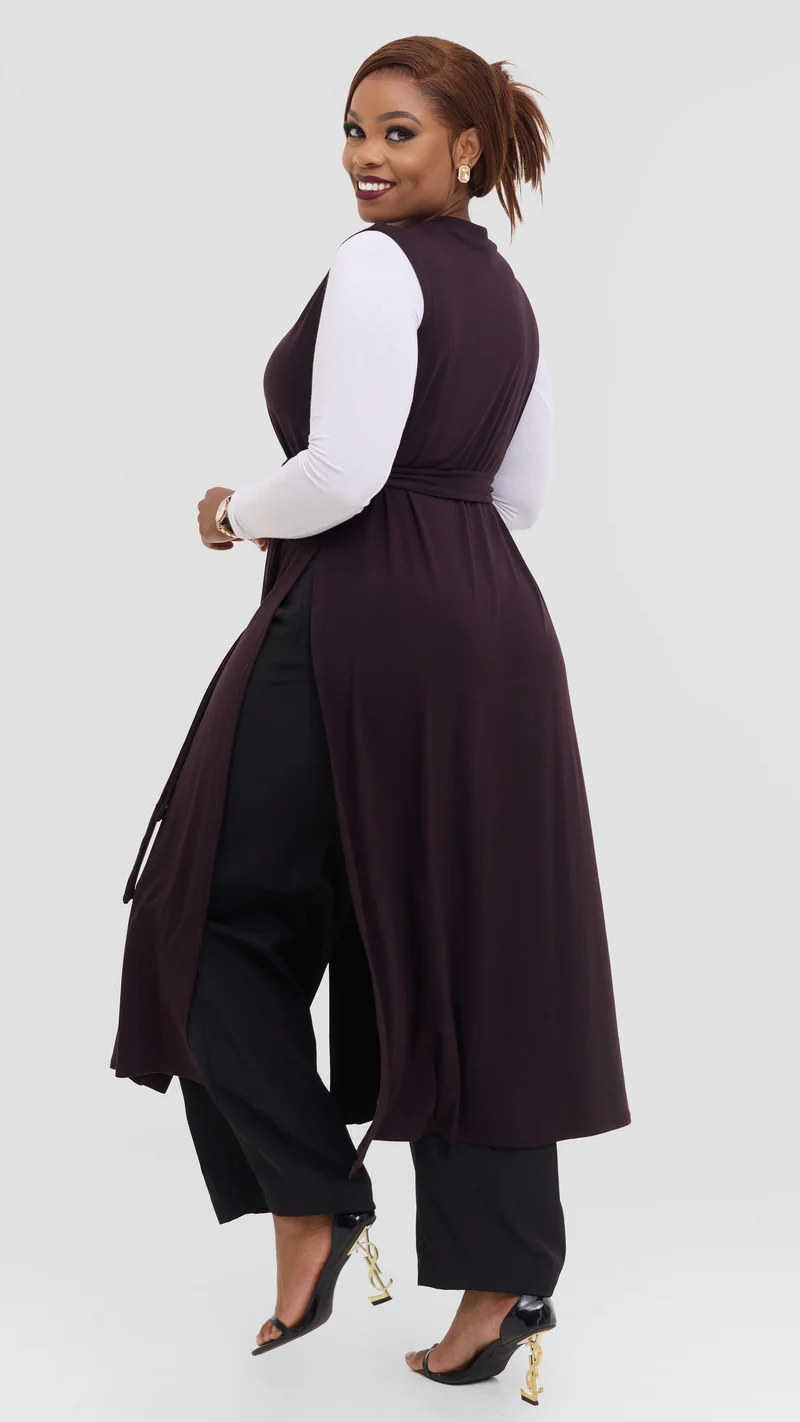 Vivo Chela Sleeveless Waterfall in Jersey - Chocolate