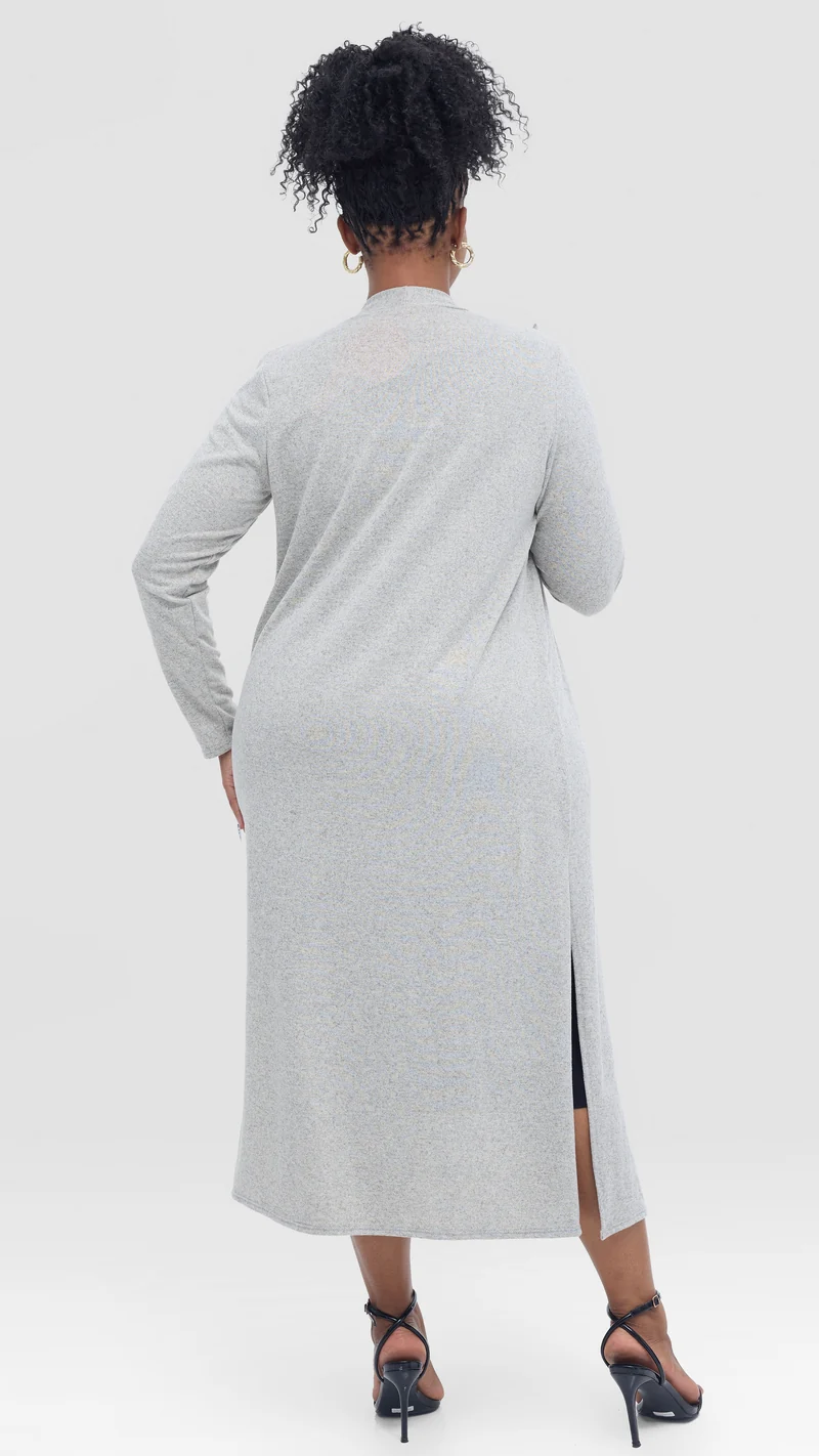 Vivo Long Sleeve Waterfall in Sweater - Light Grey