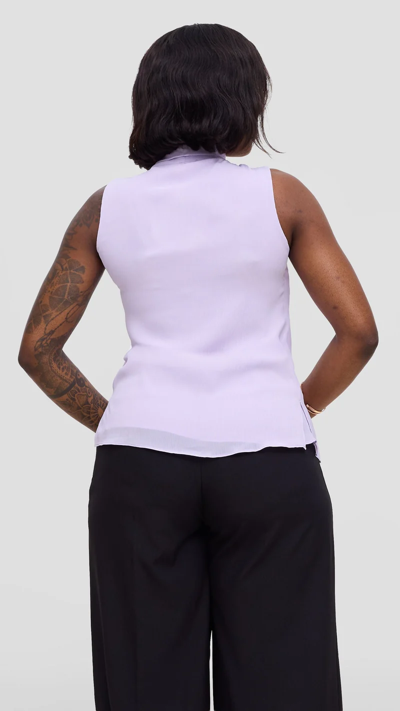 Vivo Niari Sleeveless Top In Chiffon - Lilac