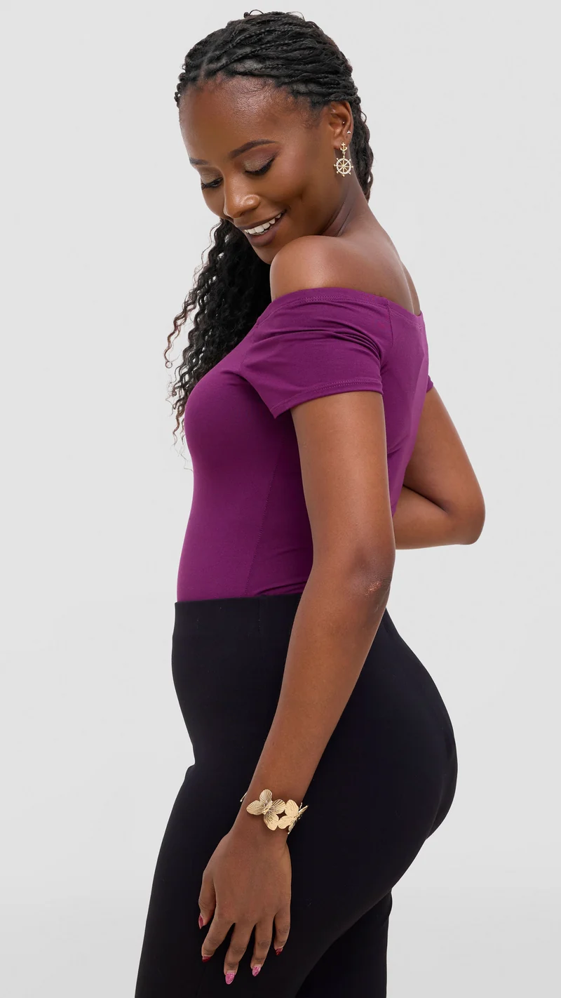 Vivo Studio Bodysuit In Jersey - Burgundy