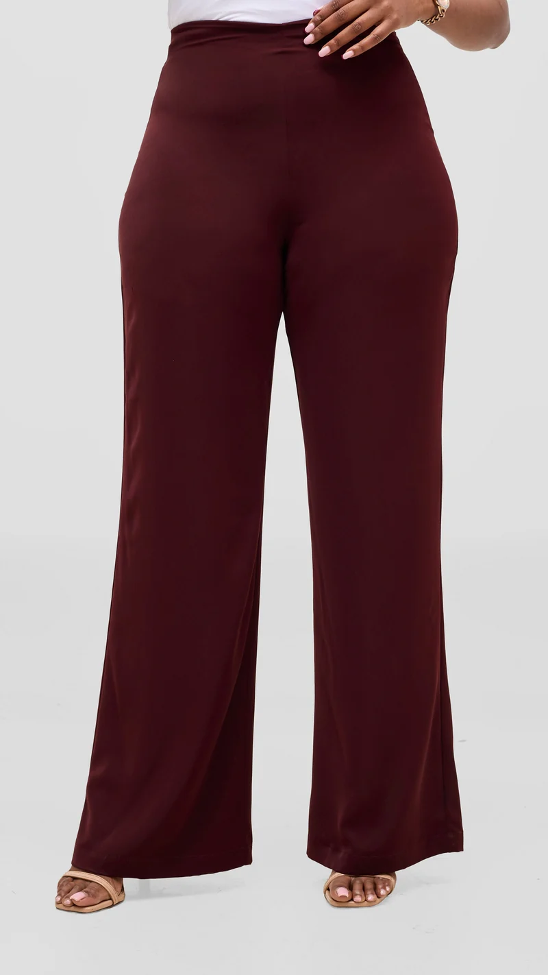 Vivo Talia Slim Pants - Burgundy