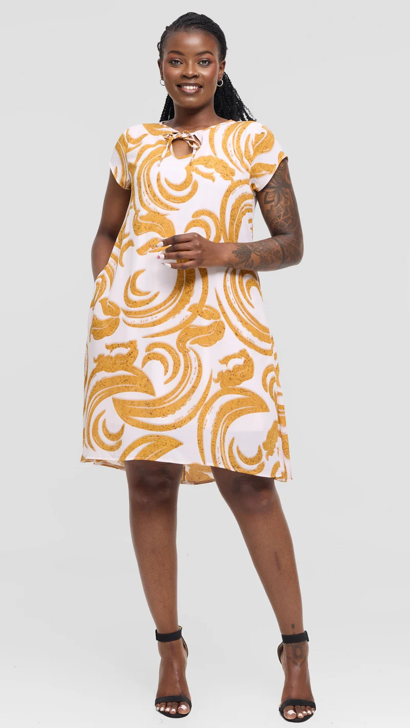 Salok Havilah Ellen Shift Dress - White Print