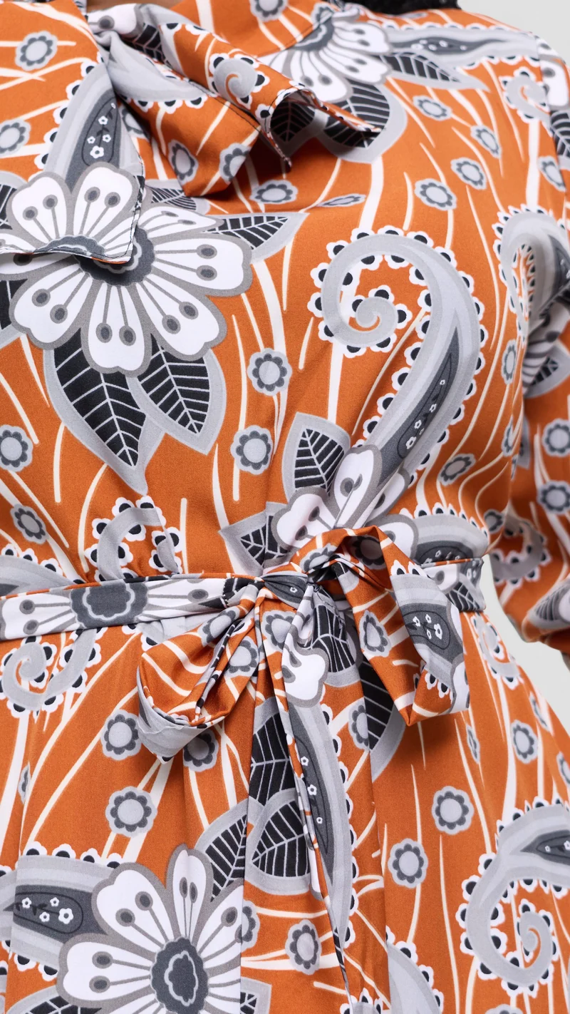 Salok Havilah Sese Maxi Dress - Orange Print
